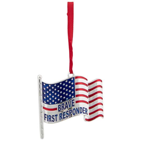 US First Responders Christmas Ornament with European Crystals - 6.25"